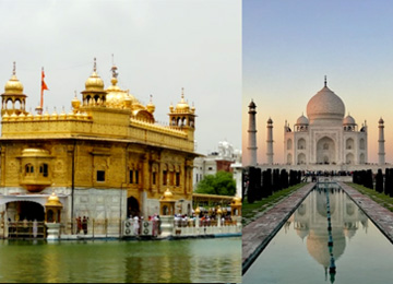 Golden Temple with Rajasthan and Taj Mahal